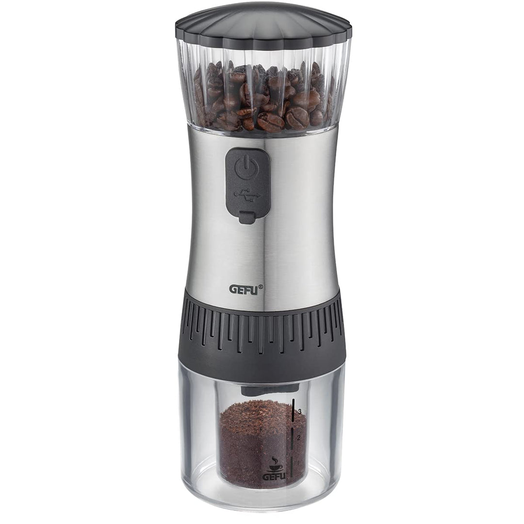 GEFU 16333 Kaffeemühle POLVE elektrisch inkl. Akku Mühle mit USB Keramik Kegelmahlwerk