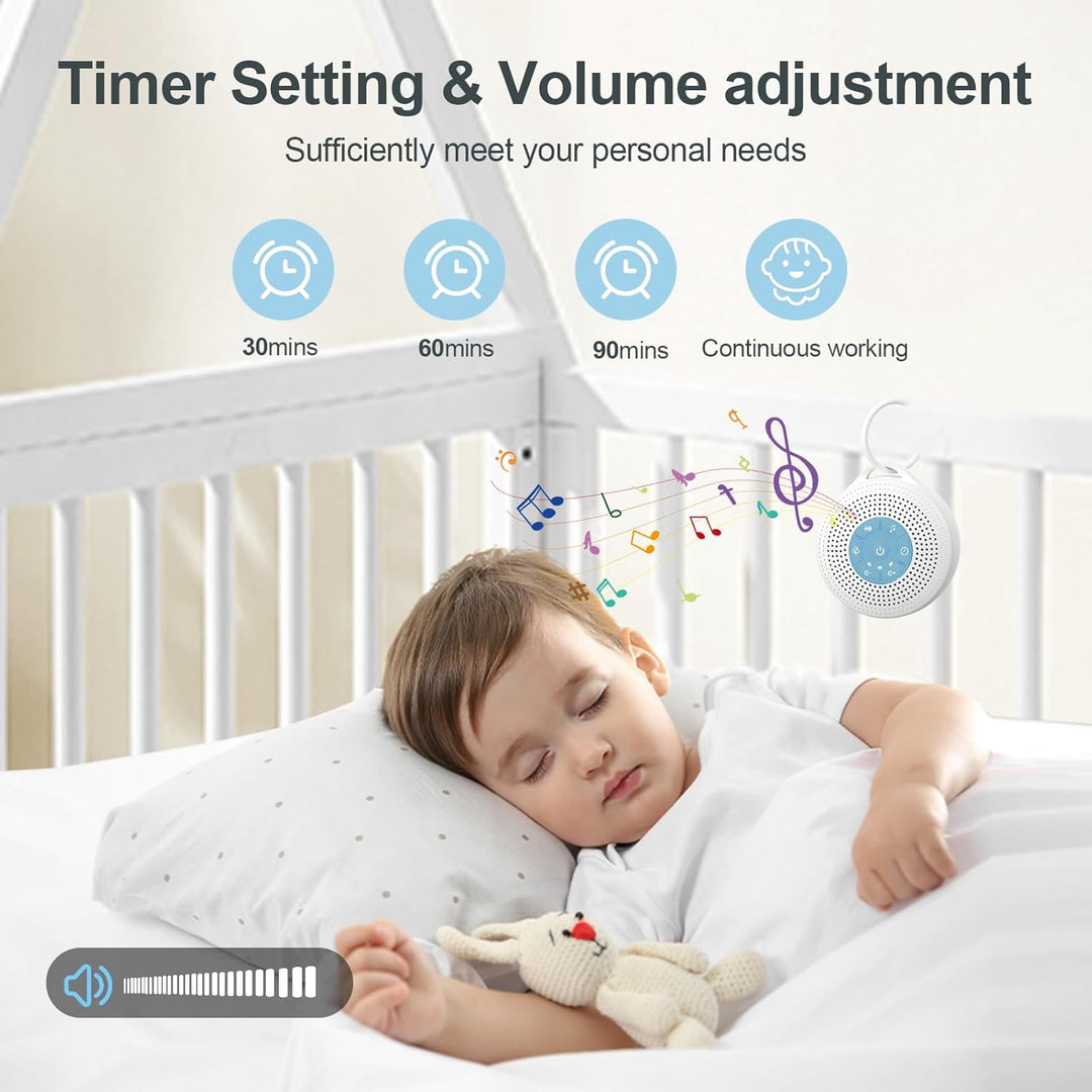 White Noise Machine Baby, Einschlafhilfe Babys mit 2000mAh Akku,Portable Sound Machine for Adults,21