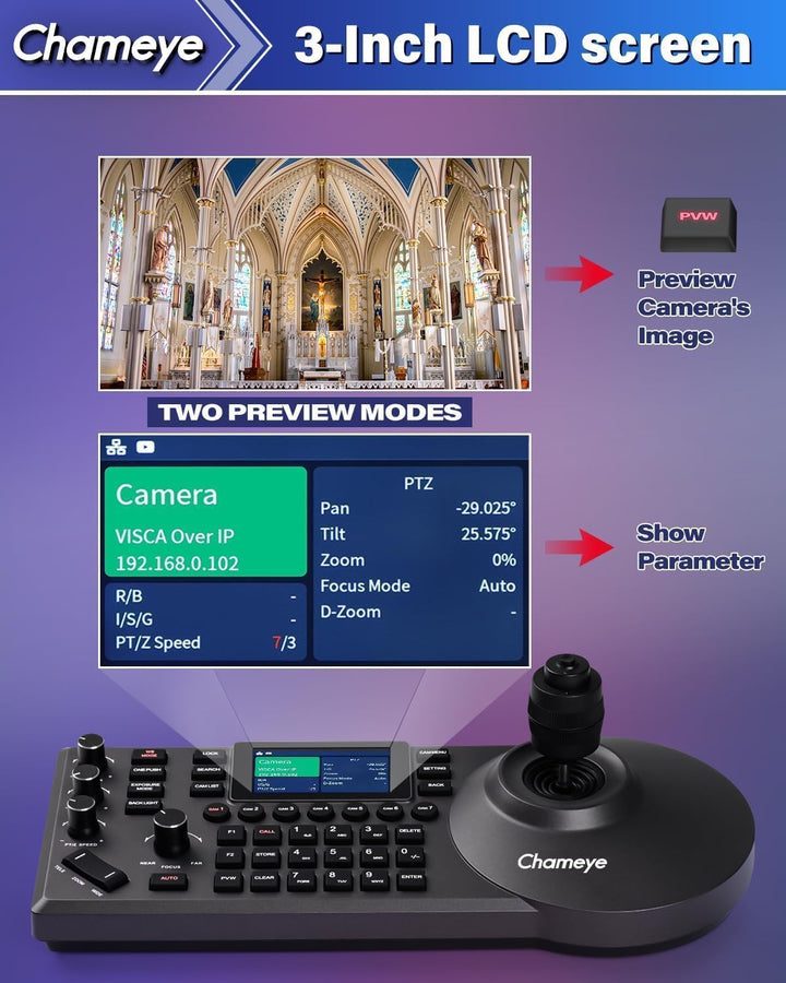 Chameye NDI PTZ Camera 30x Bundle 3G-SDI HDMI USB 3.0 IP PoE AI Auto Tracking Kits + IP PTZ Controll