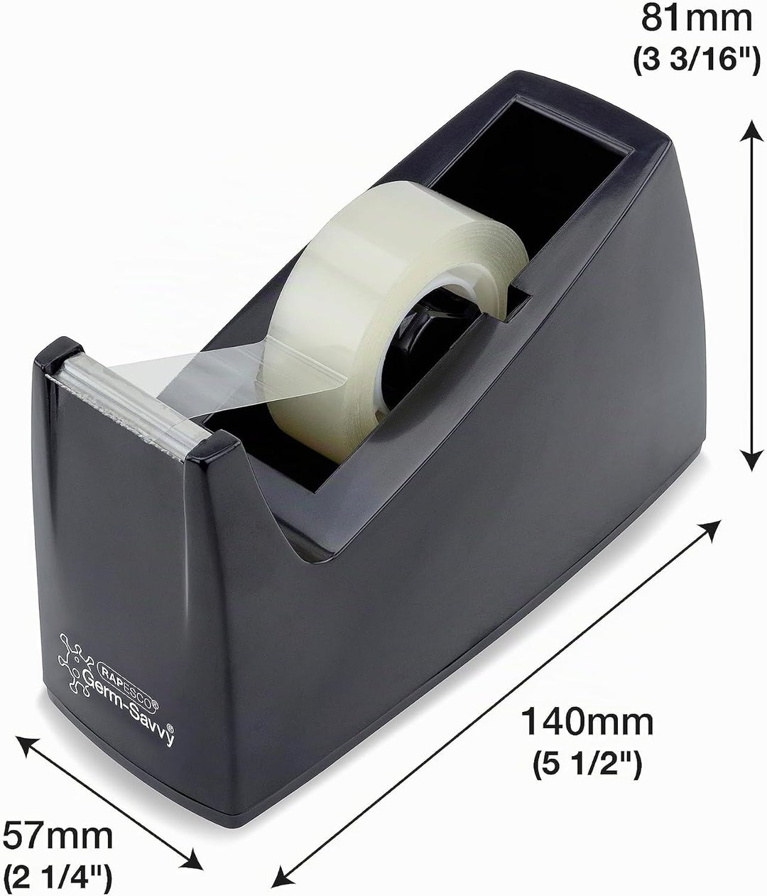 Rapesco 1741 Business Pack: 4 Germ-Savvy Antibakterielle 300 Klebebandabroller und 4 Transparente Kl
