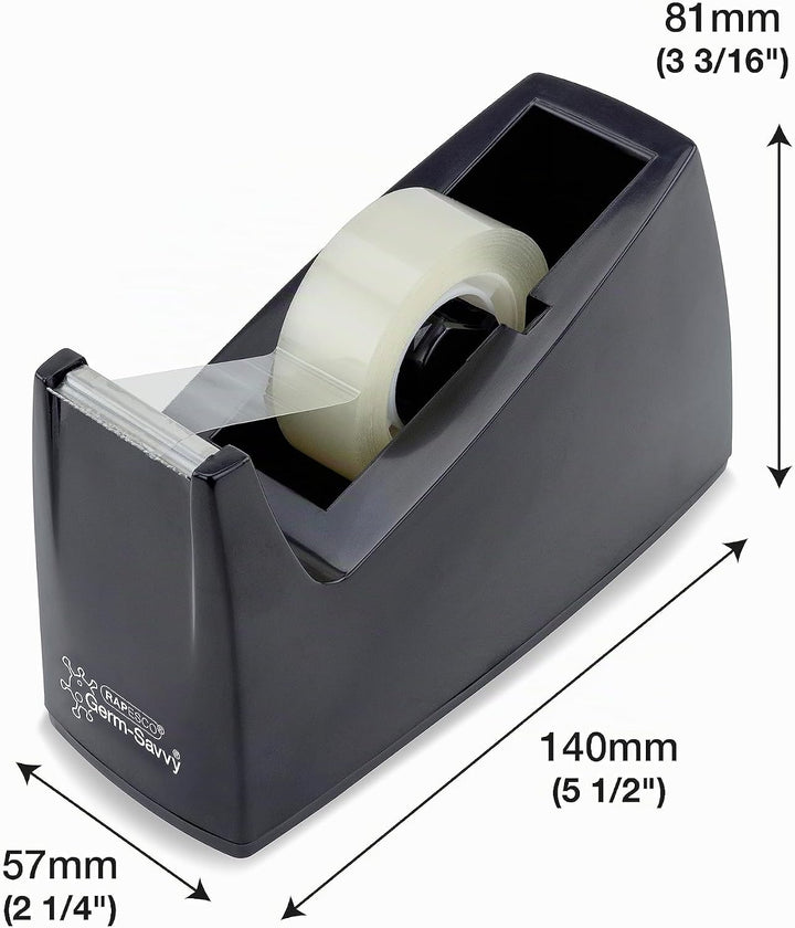 Rapesco 1741 Business Pack: 4 Germ-Savvy Antibakterielle 300 Klebebandabroller und 4 Transparente Kl