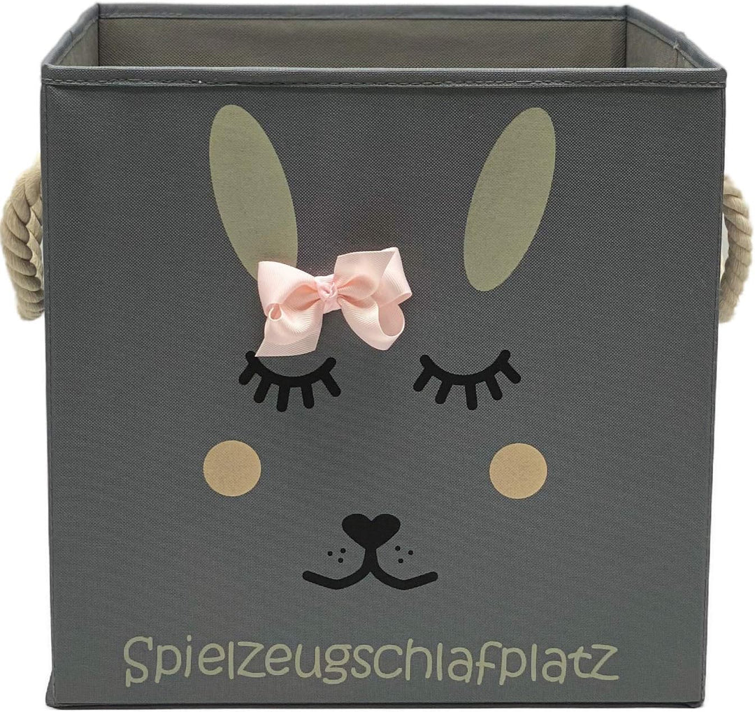 Hase Aufbewahrungsbox grau für Kinder, Baby Aufbewahrungskorb, schöne praktische Spielzeugkiste für