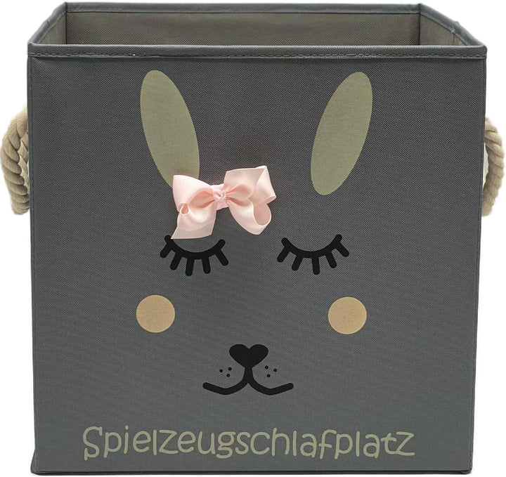 Hase Aufbewahrungsbox grau für Kinder, Baby Aufbewahrungskorb, schöne praktische Spielzeugkiste für