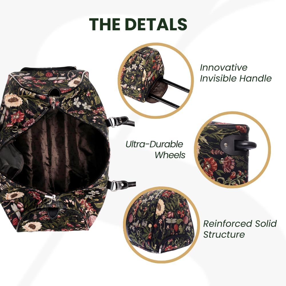 Signare Tapisserie-Reisetasche Übernachtungstaschen Wochenendtasche mit Rad für Frauen