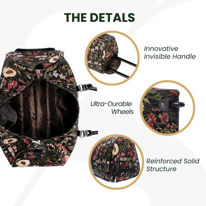 Signare Tapisserie-Reisetasche Übernachtungstaschen Wochenendtasche mit Rad für Frauen