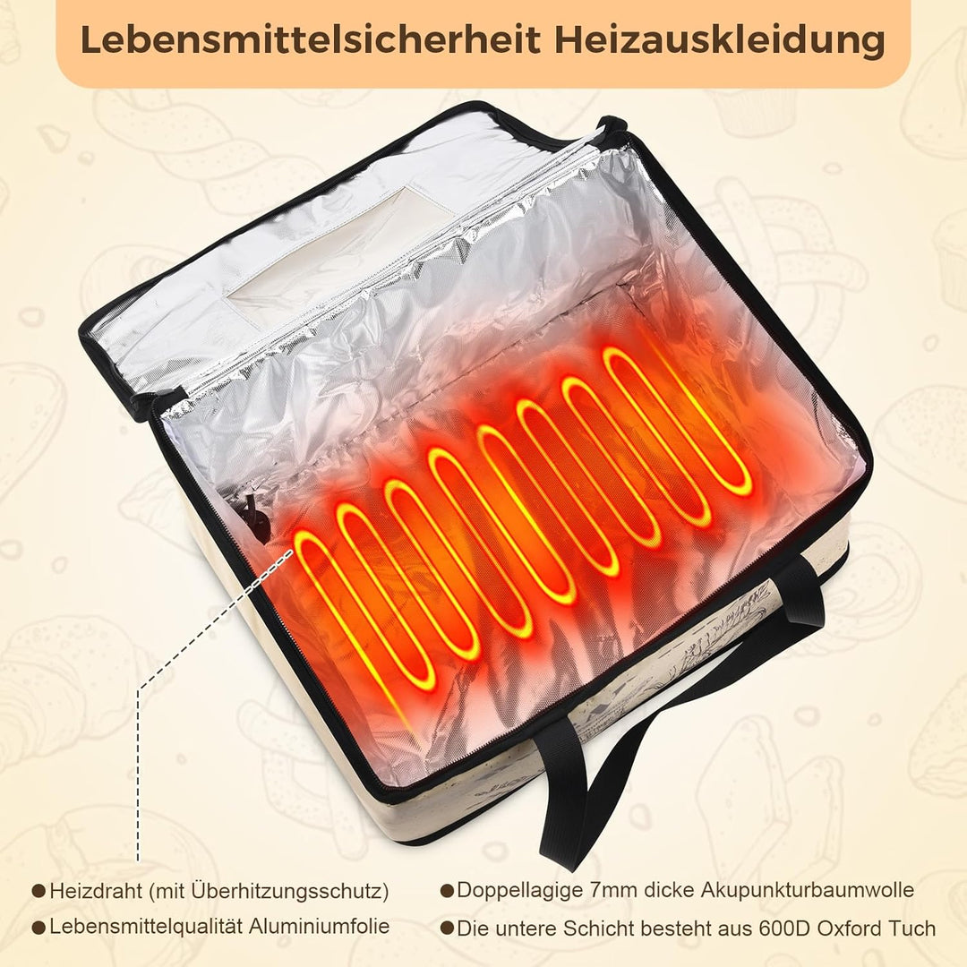 Brot Gärbox Sauerteig mit Heizung, Faltbare Brot Gärschrank, Einstellbare Temperatur und Timer, Heiz