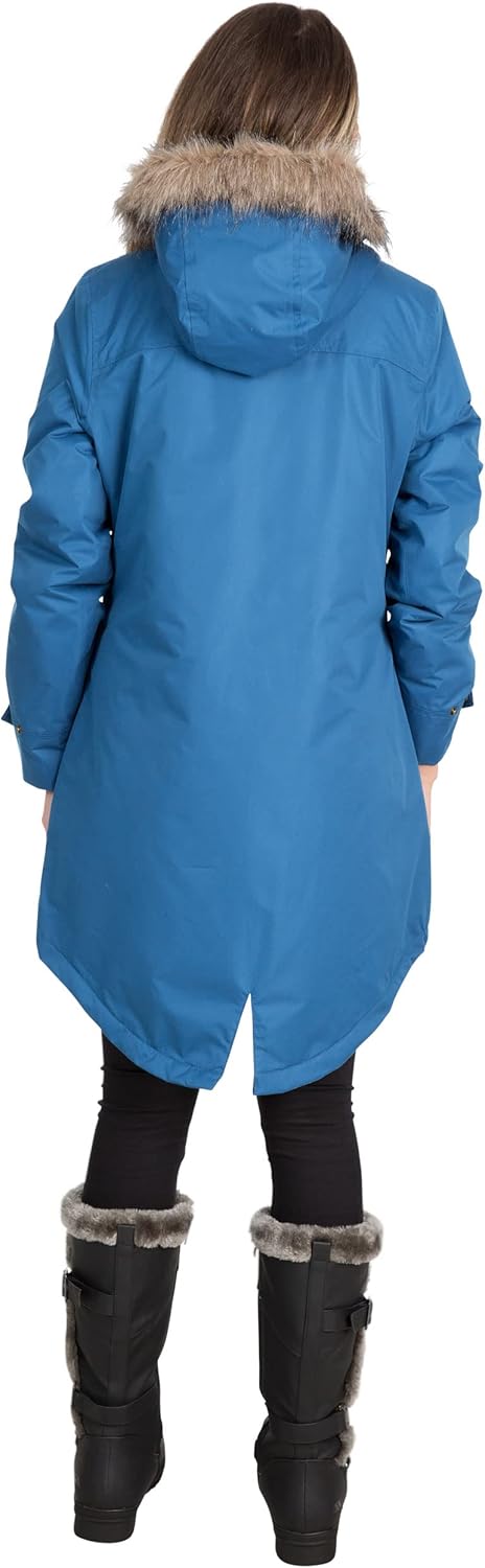 Trespass Clea, Wasserdichte Jacke mit Einrollbarer Kapuze für Damen XXS Blau, XXS Blau