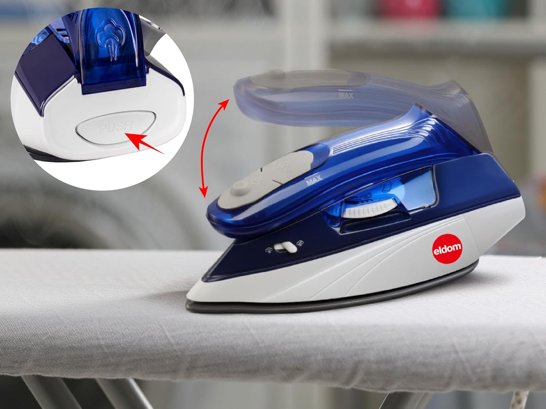 Reisebügeleisen, klappbarer Griff, 1100W, Keramiksohle, Dampfbügeln 15 g/min, Dampfstoss 70 g/min, k