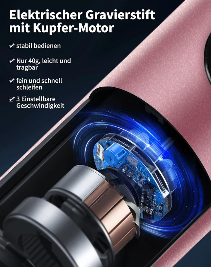 Elektrische Gravierstift Multifunktionaler Gravierwerkzeugsatz, ZITFRI Mini Graviergerät mit Gravurz