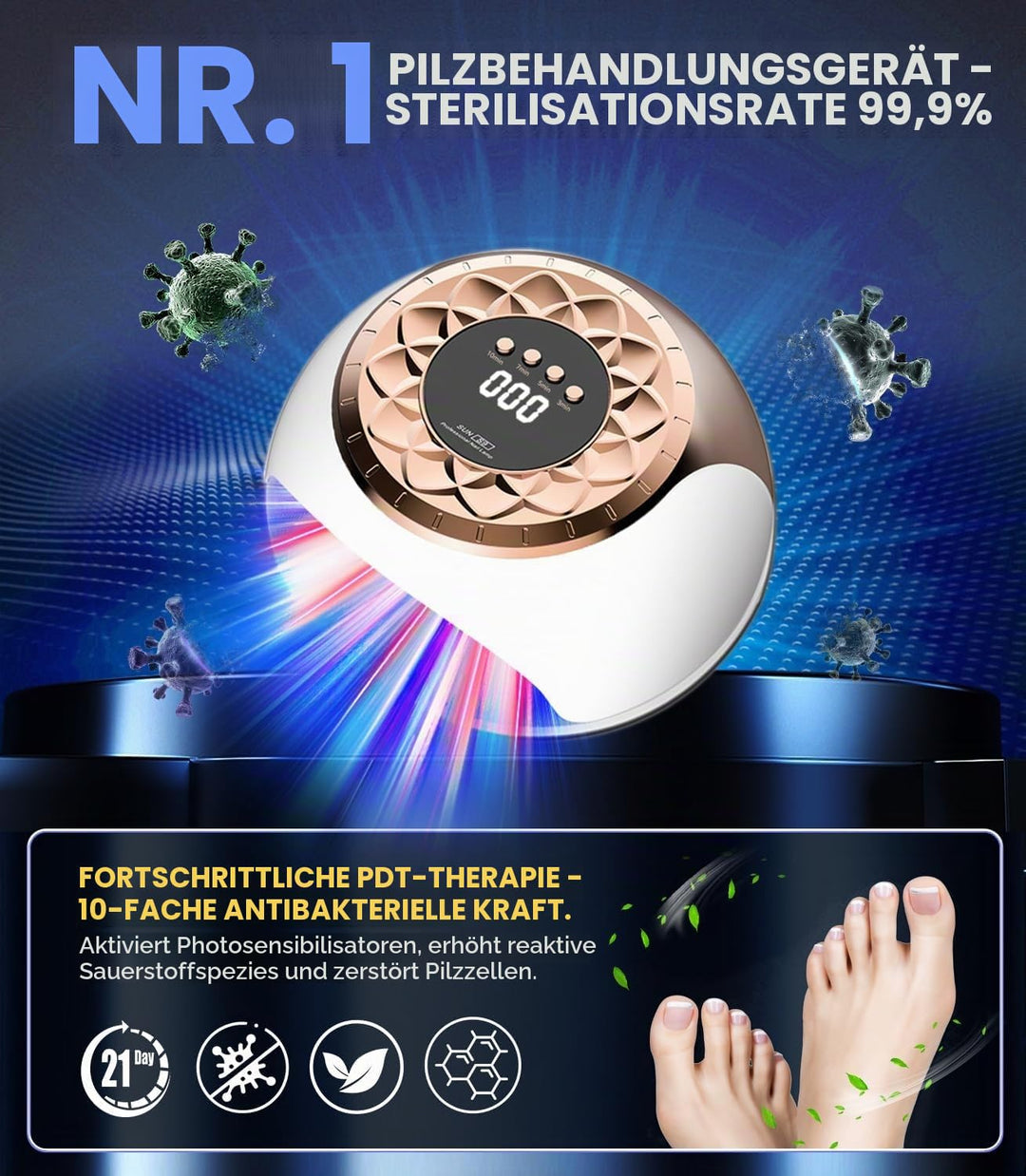 2025 Upgrade Nagelpil Lasergerä【Verwendung für Mehrere Fingernägel und Zehennägel - 3/5/7/10min】Nage