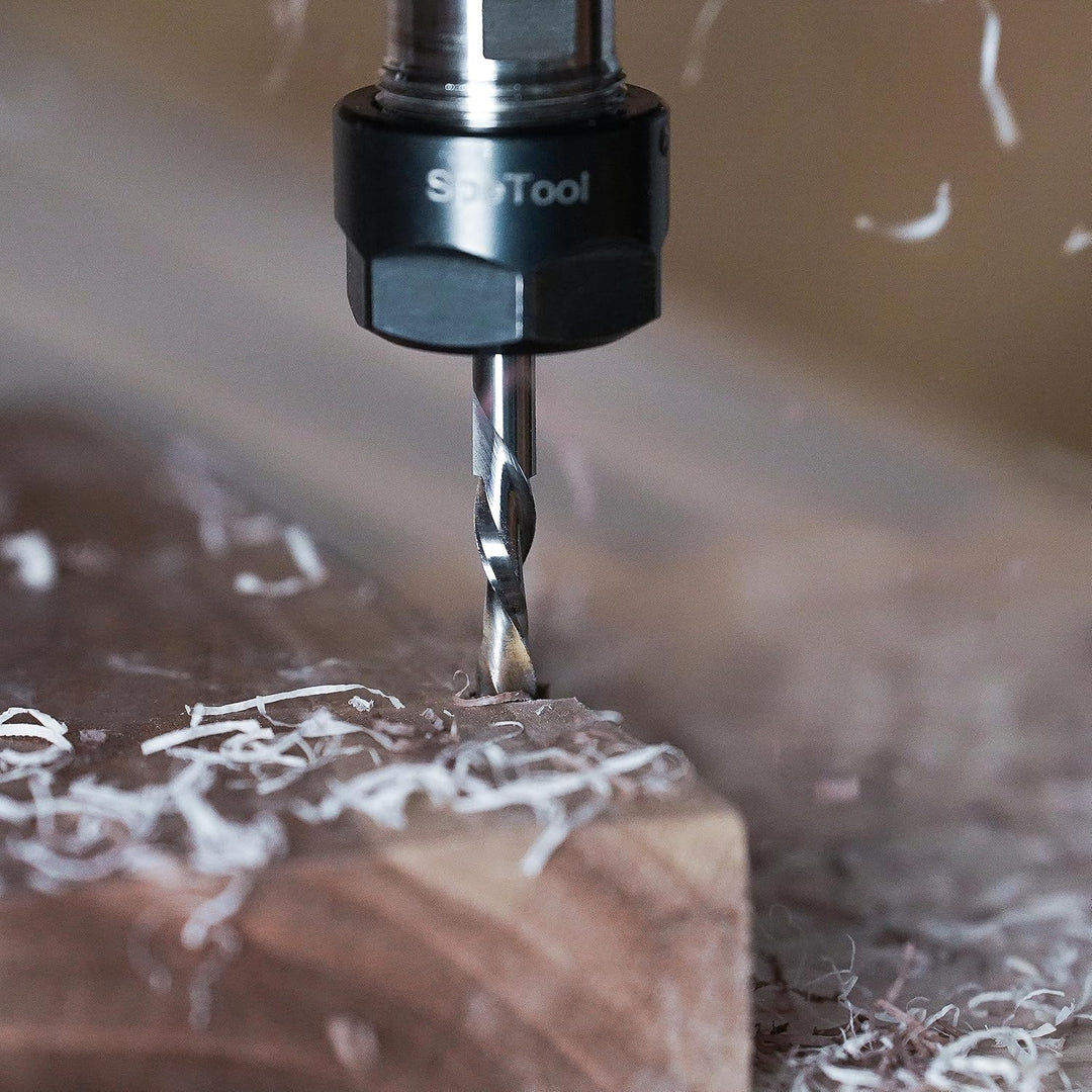 SpeTool 2 Stück Spiralnutfräser 8mm Schaft Downcut 32mm Schnittlänge Nutfräser Spiralfräser 2 Flöten