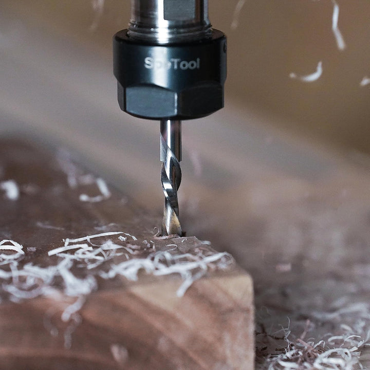 SpeTool 2 Stück Spiralnutfräser 8mm Schaft Downcut 32mm Schnittlänge Nutfräser Spiralfräser 2 Flöten