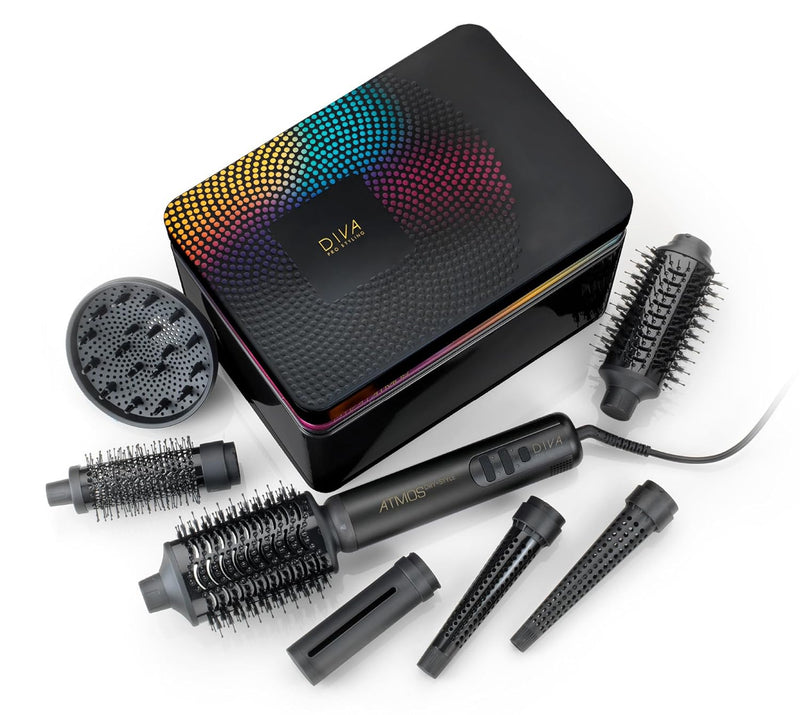 Diva Pro Styling Atmos Dry+Style – 7-in-1-Luftstyler und Haartrockner zum Trocknen, Stylen, Volumen,