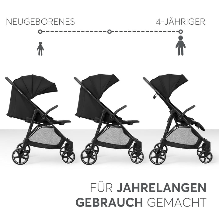 KikkaBoo ALEXA Leichter Buggy von Geburt bis 22 kg, Einhand-Faltmechanismus, Verstellbare Rückenlehn