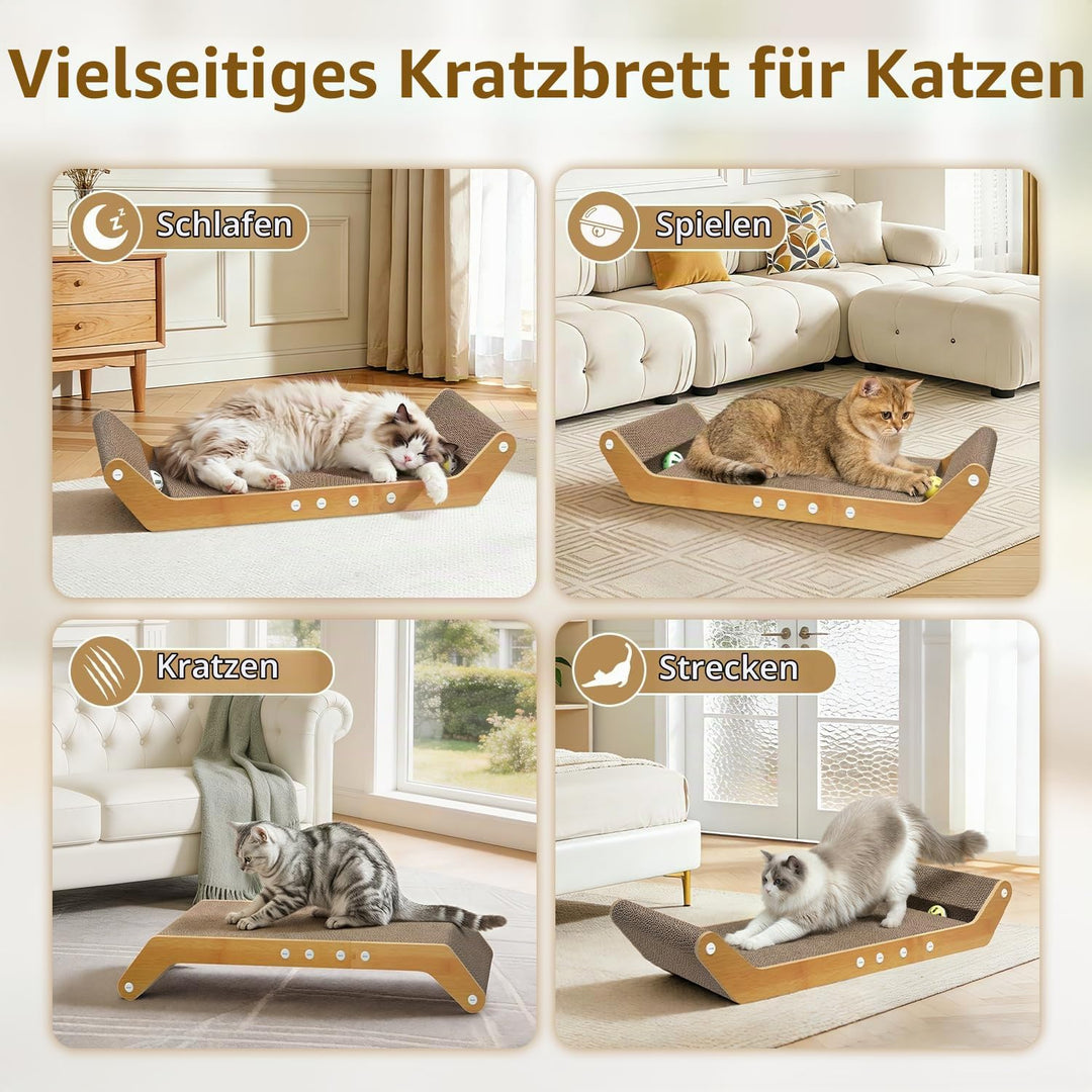 60 cm Kratzbrett ist für Katzen und Kätzchen im Haus geeignet | Abriebfestes Katzenkratzbrett mit Ku