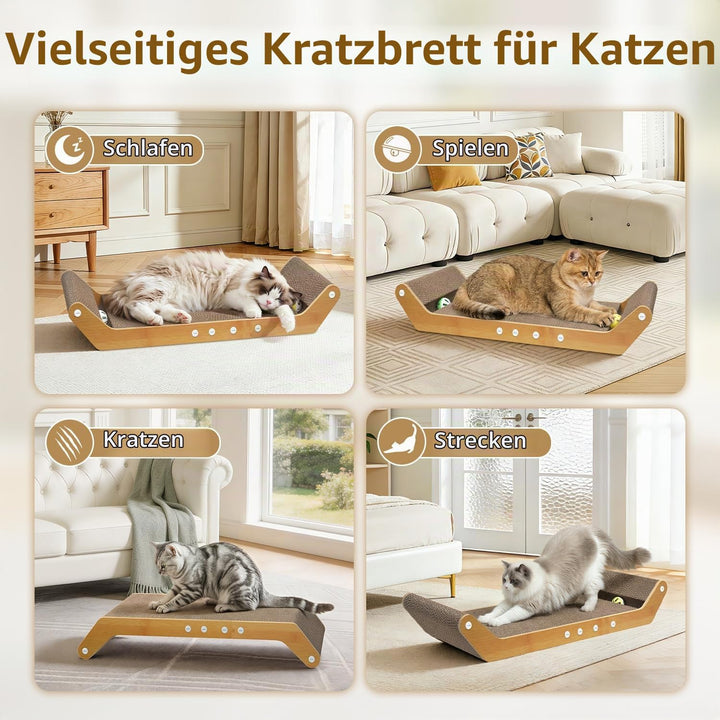 60 cm Kratzbrett ist für Katzen und Kätzchen im Haus geeignet | Abriebfestes Katzenkratzbrett mit Ku