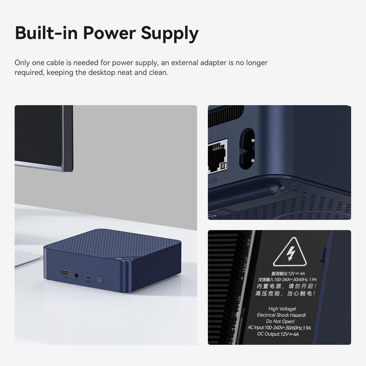 Beelink EQ12 Mini PC, Intel 12th Processor N100 (4C/4T, bis zu 3.4Ghz), 16G DDR5 500G M.2 SSD Mini C