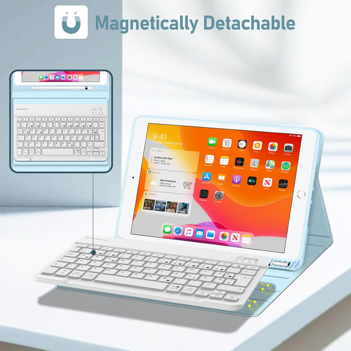 Fintie Tastatur Hülle für iPad 10.2 Zoll (9/8/ 7 Generation - 2021/2020/2019), Schutzhülle mit TPU R