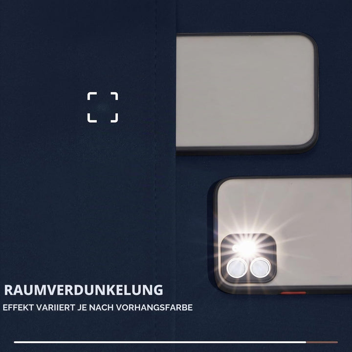 Deconovo Blickdichter Vorhang mit Schlaufen Verdunkelung Dicke Gardinen Wohnzimmer Thermogardinen ge