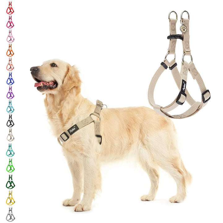 PUPTECK Hundegeschirr, kein Ziehen, weich, verstellbar, Nylon, zum Hineinsteigen, für Welpen, Spazie