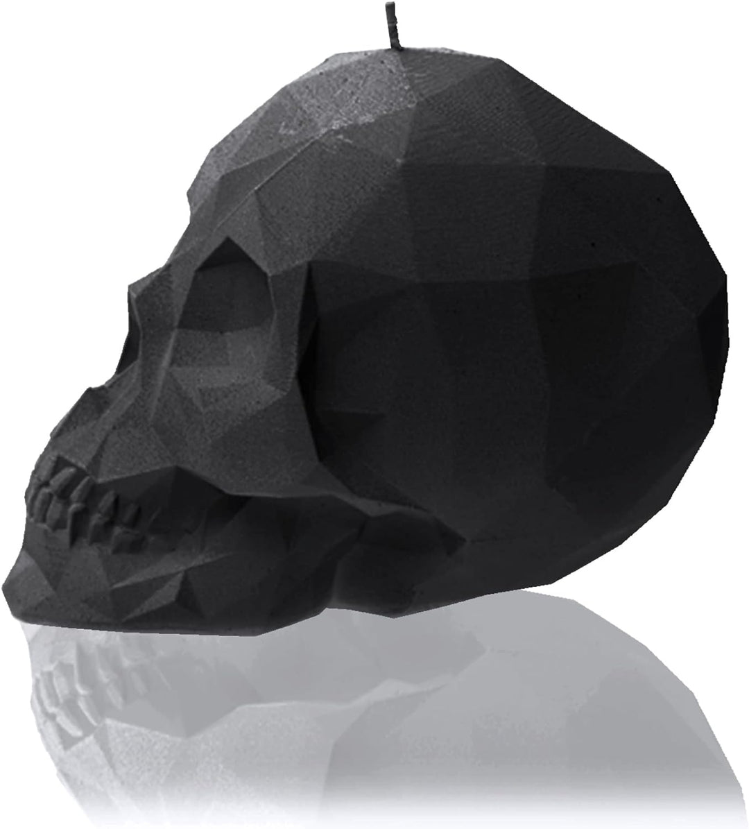 Candellana Kerze Kleiner Schädel Low Poly | Höhe: 12 cm | Schwarz | Totenkopf | Handgefertigt in der