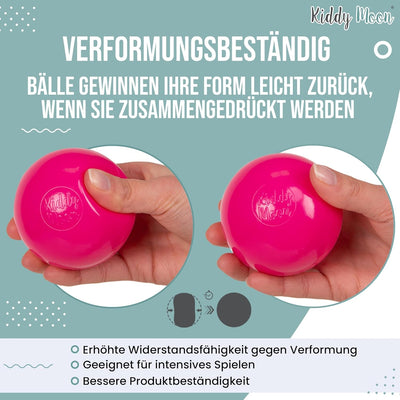 KiddyMoon 700 ∅ 7Cm Kinder Bälle Spielbälle Für Bällebad Baby Einfarbige Plastikbälle Made In EU, Gr