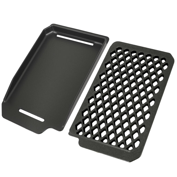WELL GRILL Gusseisen Grillrost & Plancha Platte für SEVERIN SEVO Elektrogrill, Grill Plancha Grillpl