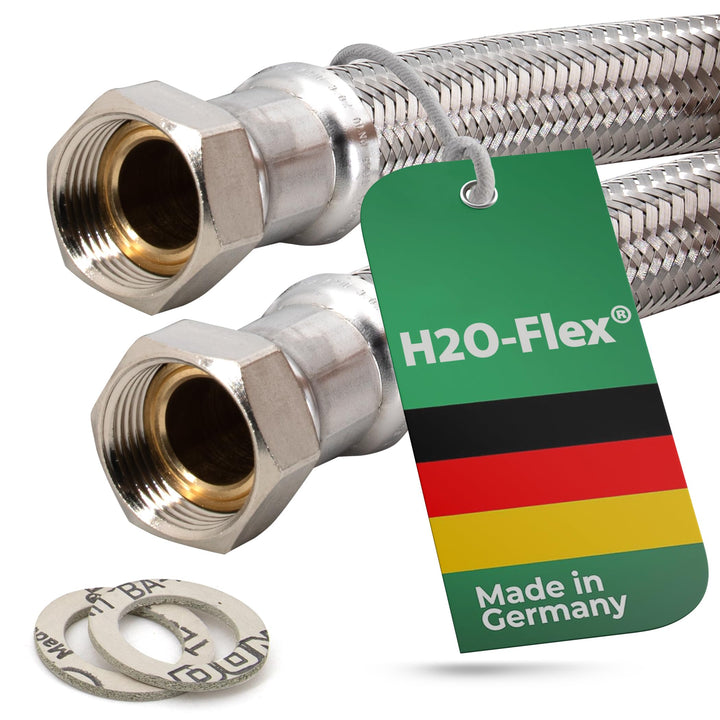 H2O-Flex® Flexschlauch 1"ÜM x 1"ÜM, hoch flexibler Panzerschlauch DN 25 mit Trinkwasserzulassung 1,0
