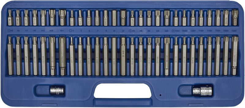 Security TRX-Star*/Hex/Ribe/Spline Bit Set 56pc 3/8" & 1/2"Sq Drive