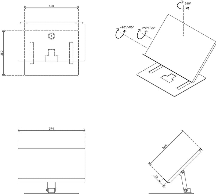 Dataflex Addit Dokumentenhalter - Verstellbar Silber, Ergonomische Lösung für Dokumente bis zum Form