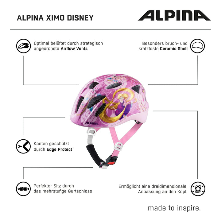 ALPINA XIMO - Leichter, Sicherer & Bruchfester Fahrradhelm Mit Optionalen LED-Licht Für Kinder Rapun