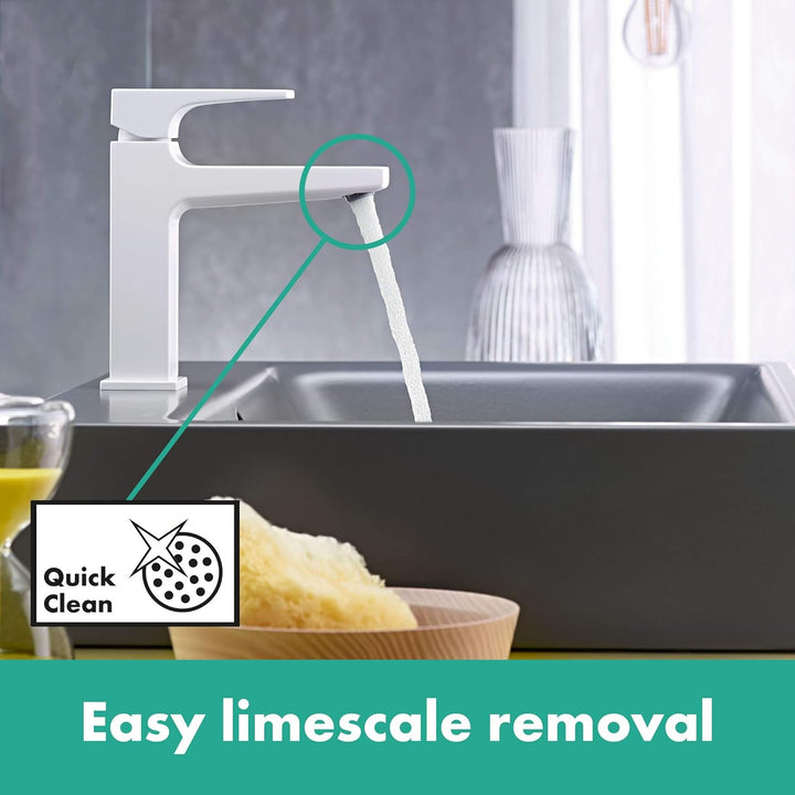 hansgrohe Wasserhahn Metropol, wassersparende Armatur mit Komfort-Höhe 110mm mit Push-Open Ablaufgar