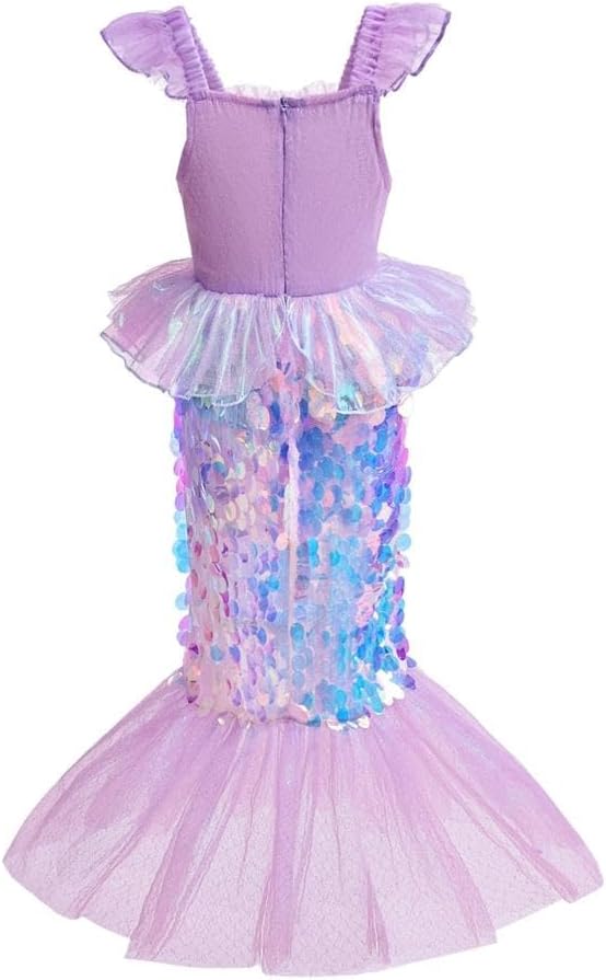 Lito Angels Prinzessin Meerjungfrau Kostüm Kleid Verkleidung mit Zubehör für Kinder Grösse 3 bis 10