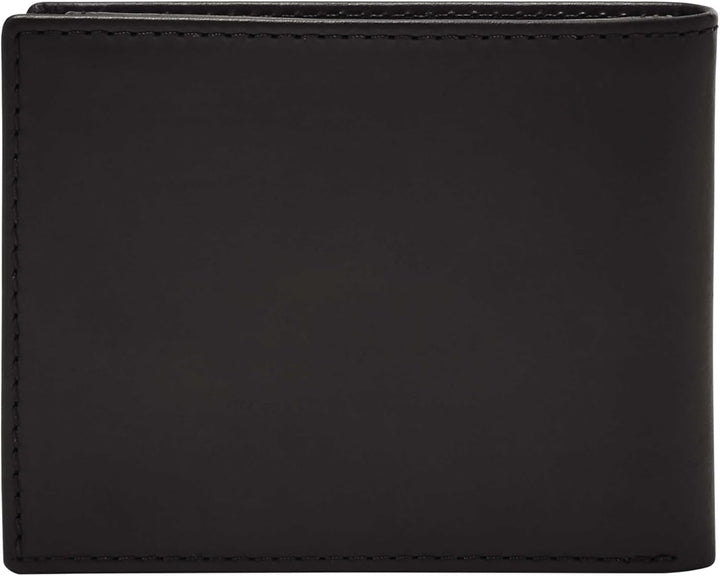 Fossil Herren Derrick Leder RFID-blockierende Bifold Passcase mit abnehmbarem Kartenetui Schwarz, Sc
