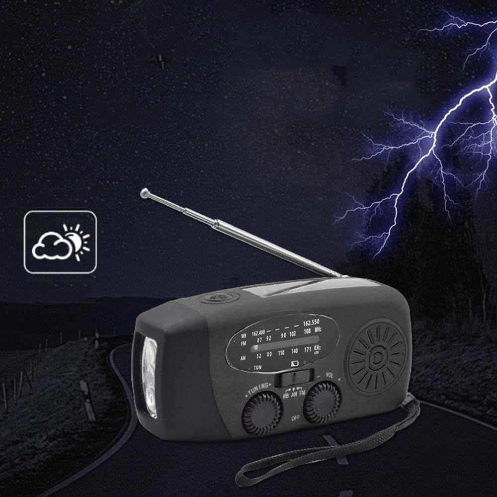 Notfall-Handkurbelradio mit LED-Taschenlampe für Notfälle, tragbares AM/FM-NOAA-Wetterradio, Dynamor