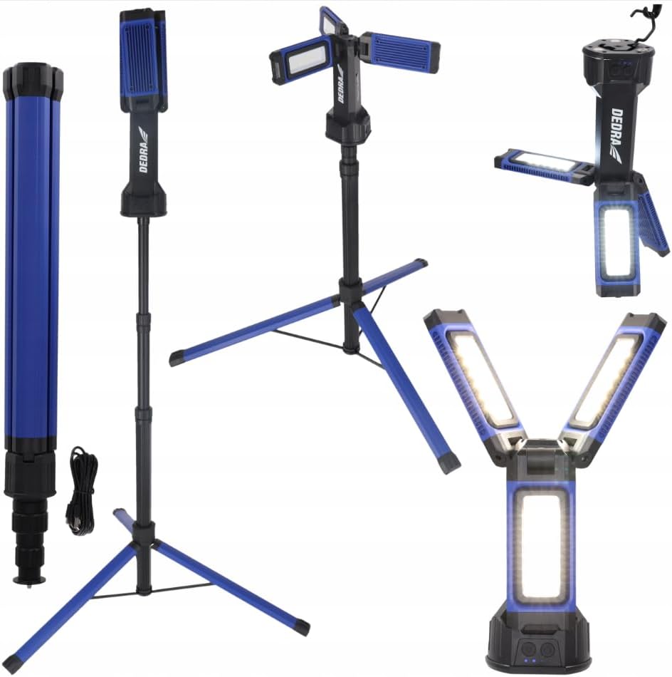 Multifunktionale klappbare LED-Lampe 4500 lm, mit Stativ, zwei Lichtfarben, Powerbank-Funktion, drei