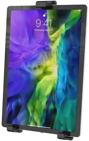 K&M 19766 Tablet-PC-Stativhalter Schwarz, Biobased Kunststoff - Tablet-Halterung für Stative mit 3/8