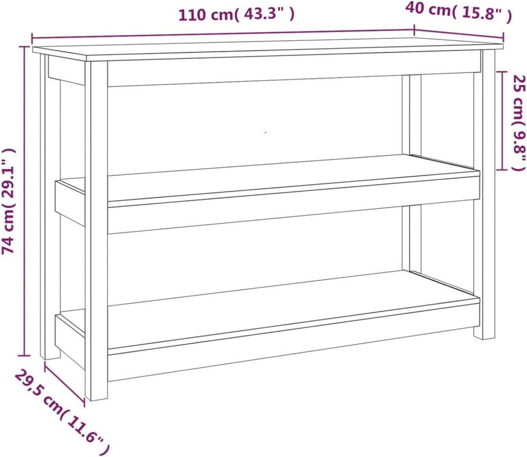 Tidyard Konsolentisch mit 3 Ablagen Konsole Beistelltisch Flurtisch Sideboard Ablagetisch Wandtisch