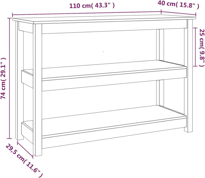 Tidyard Konsolentisch mit 3 Ablagen Konsole Beistelltisch Flurtisch Sideboard Ablagetisch Wandtisch