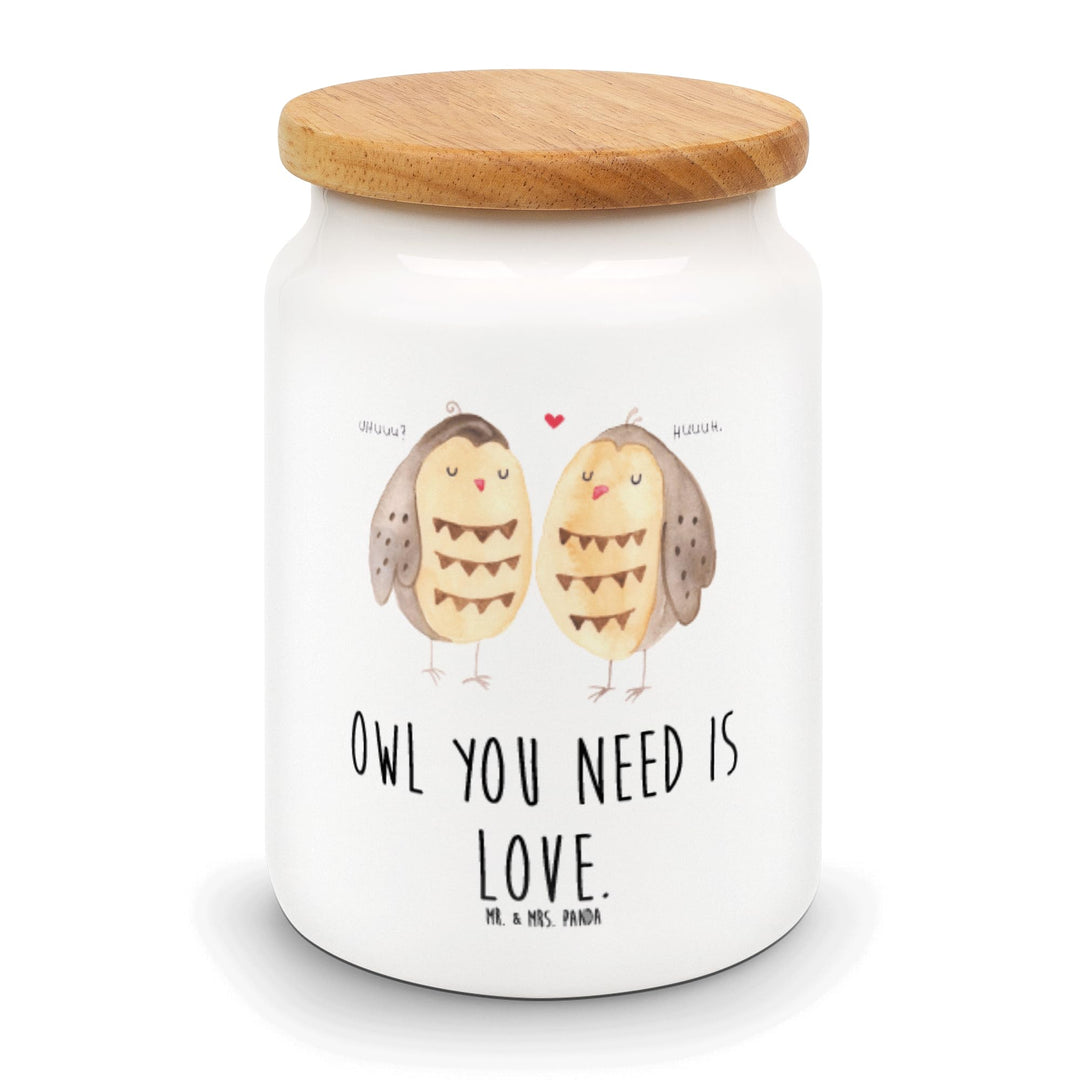 Mr. &amp; Mrs. Panda Frischhaltedose Eulen Liebe - Geschenk, Keksdose, Freund, leckerlidose, Paar, Dose,
