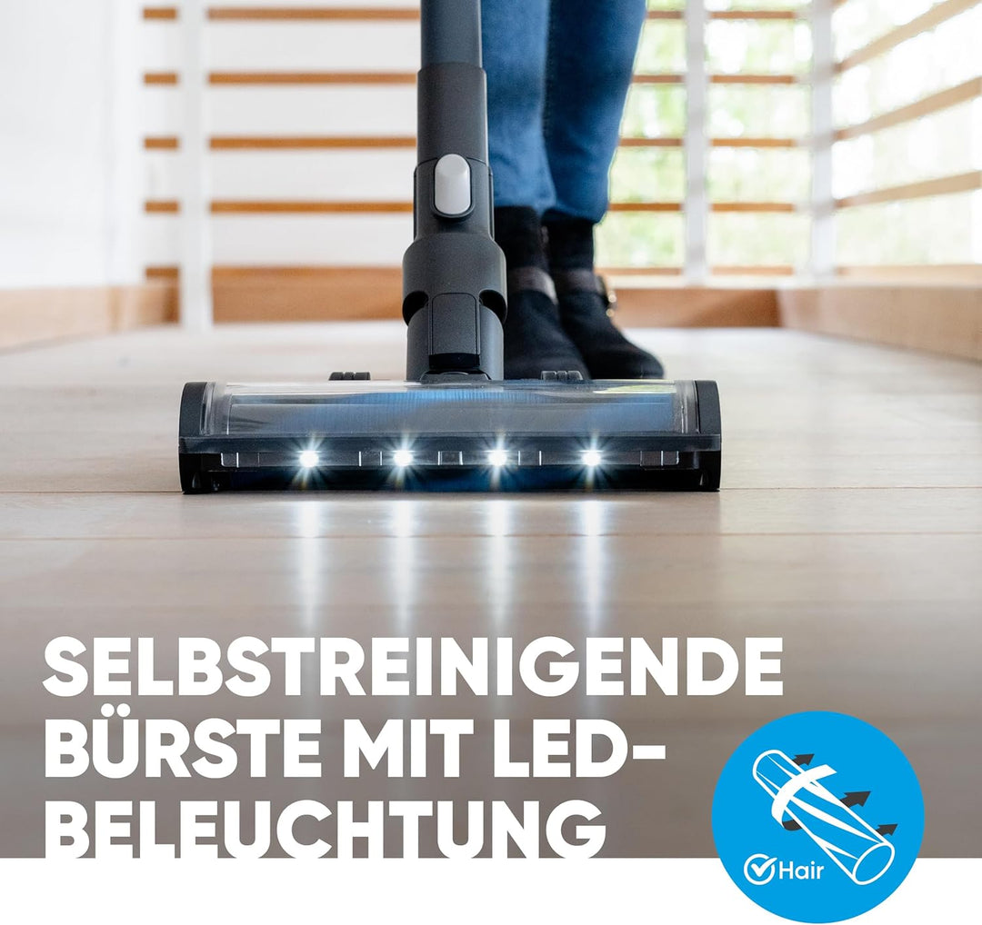 hoogo Akku-Staubsauger S6+ 2in1 | beutellos kabellos | Laufzeit bis zu 100 Min. | Handstaubsauger |
