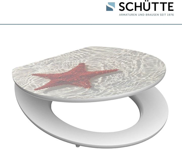 SCHÜTTE WC-Sitz STARFISH mit Absenkautomatik aus Holz, Design Toilettendeckel mit 175kg Belastbarkei