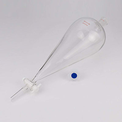 StonyLab 2000 ml Trichter aus Borosilikatglas, Separatory Funnel, Schwerwandig Konisch mit 24/40 Gel