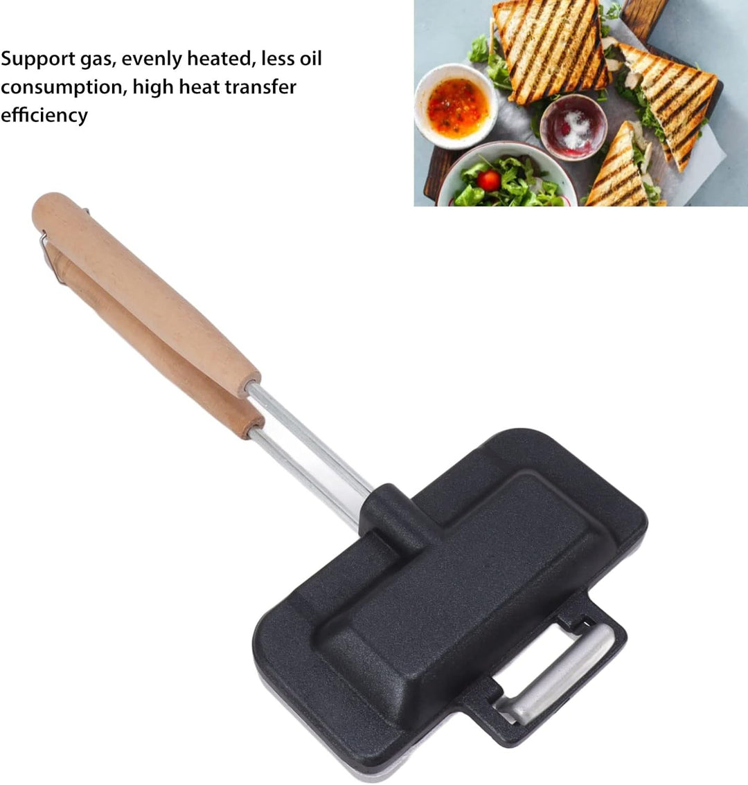 Hot-Sandwich-Maker, Hot-Dog-Toaster, Doppelseitige Sandwich-Backform, Doppelseitige Bratpfanne, Gril