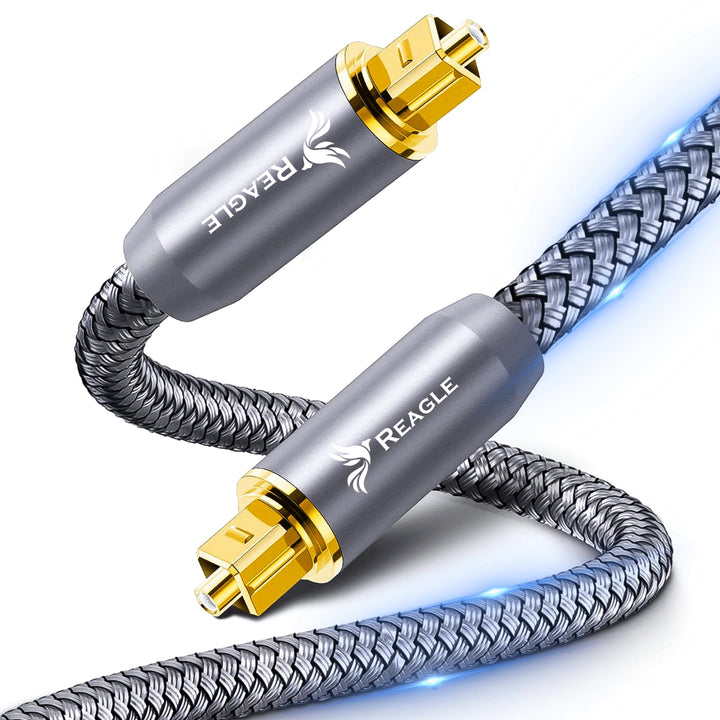 Reagle OPTISCHES KABEL TOSLINK HQ SPDIF digitales Audio Kabel Glasfaserkabel, Kabel für Soundbar, Fe