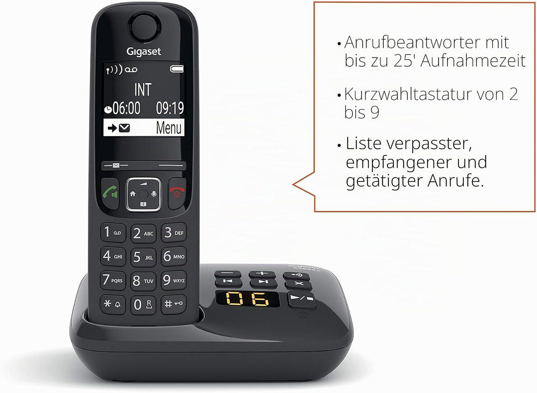 Gigaset AS690A [Italienische Version] Schwarz 2 Laptops + Sekretariat, Schwarz 2 Laptops + Sekretari