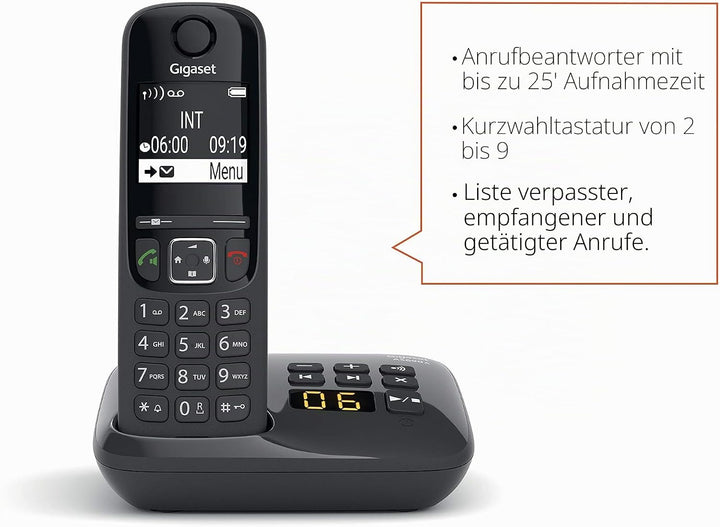 Gigaset AS690A [Italienische Version] Schwarz 2 Laptops + Sekretariat, Schwarz 2 Laptops + Sekretari