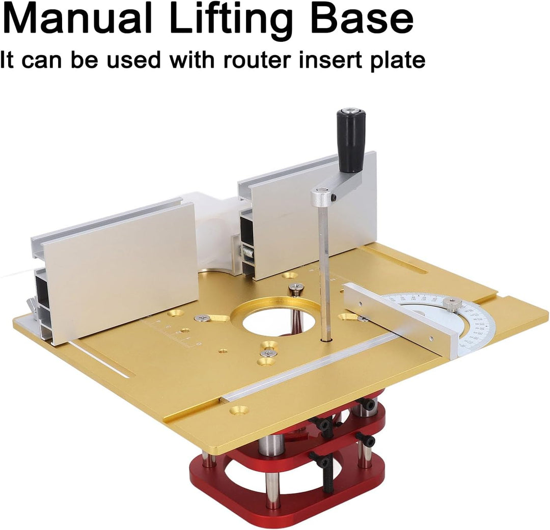 Oberfräsen-Lift mit Oberplatte, Oberfräsen-System-Set, Frästisch-Einsatzplatte aus Aluminiumlegierun