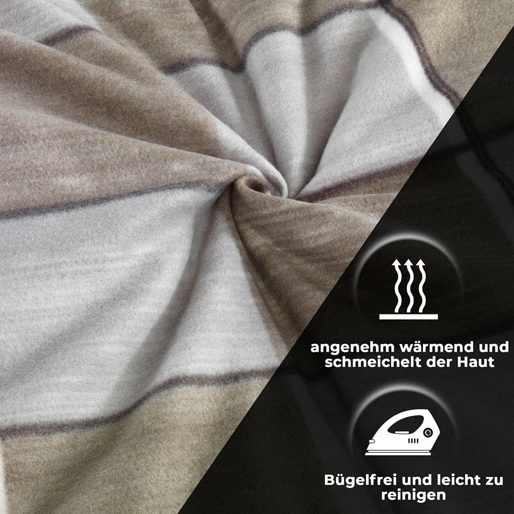 DreamHome Warme Winter Microfaser Thermo Fleece Bettwäsche 135x200 155x220 200x200 Moderne, Grösse:2