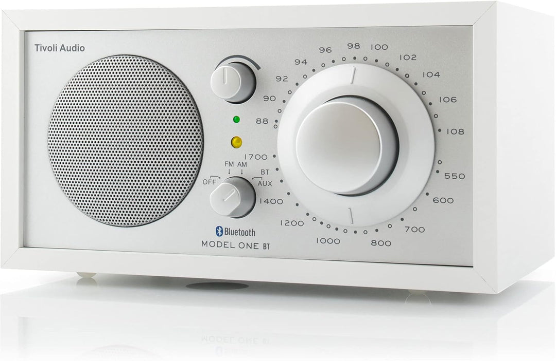 Tivoli Audio Model One BT Bluetooth UKW-/MW-Tisch Radio (Weiss/Silber) Weiss / Silber, Weiss / Silbe